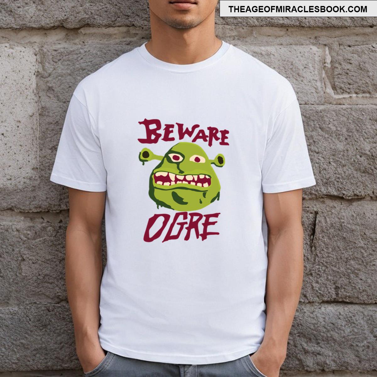 Beware Ogre Shrek Sign T-shirt