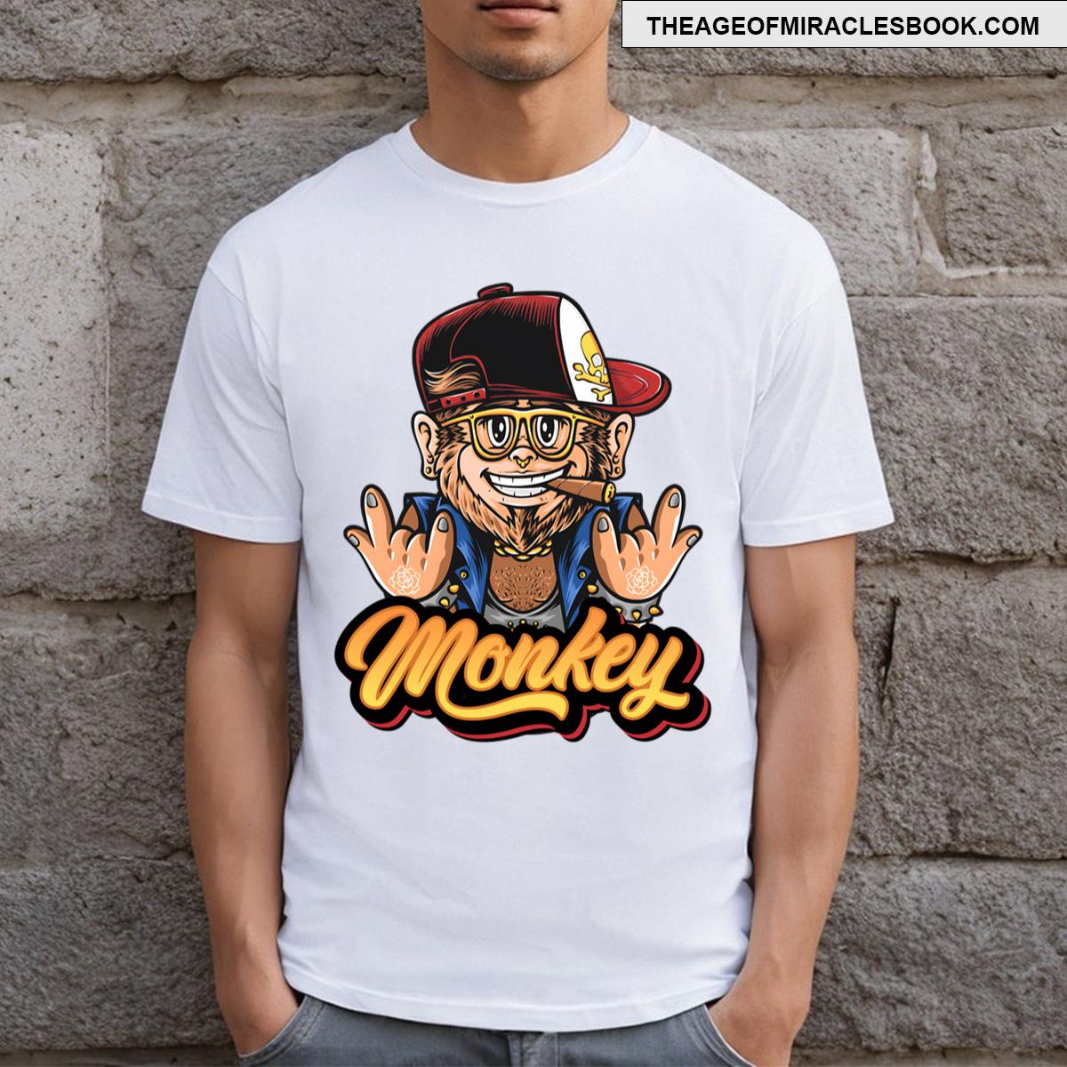 Monkey Text Effect T-shirt