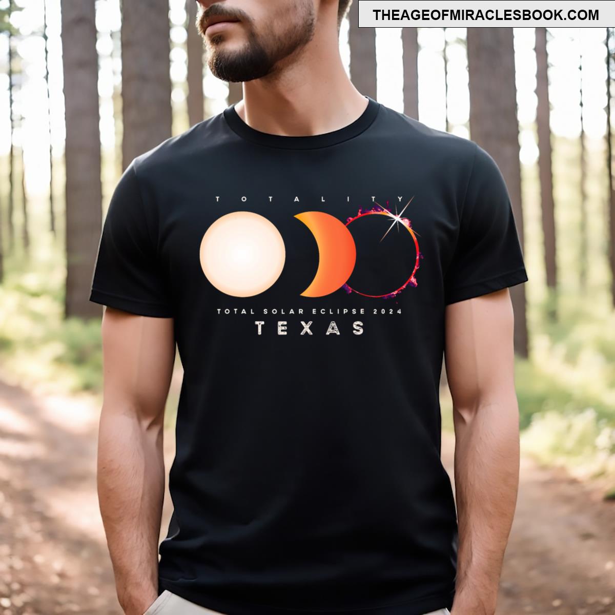 Solar Eclipse 2024 Texas Total Eclipse America Graphic T-shirt