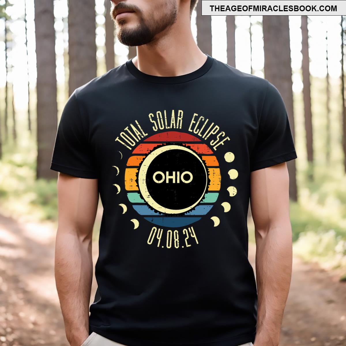 Total Solar Eclipse Ohio Sunset Retro 40824 Men Kid T-shirt