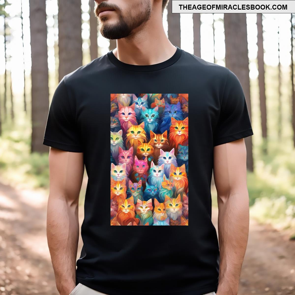 Cat Pattern Very Cute Colorful T-shirt