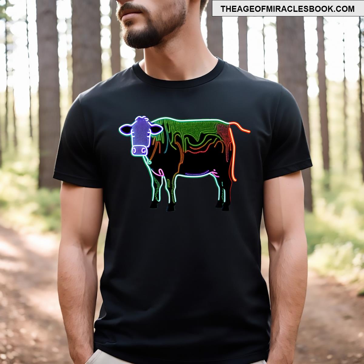 Purple Head Neon Cow T-shirt