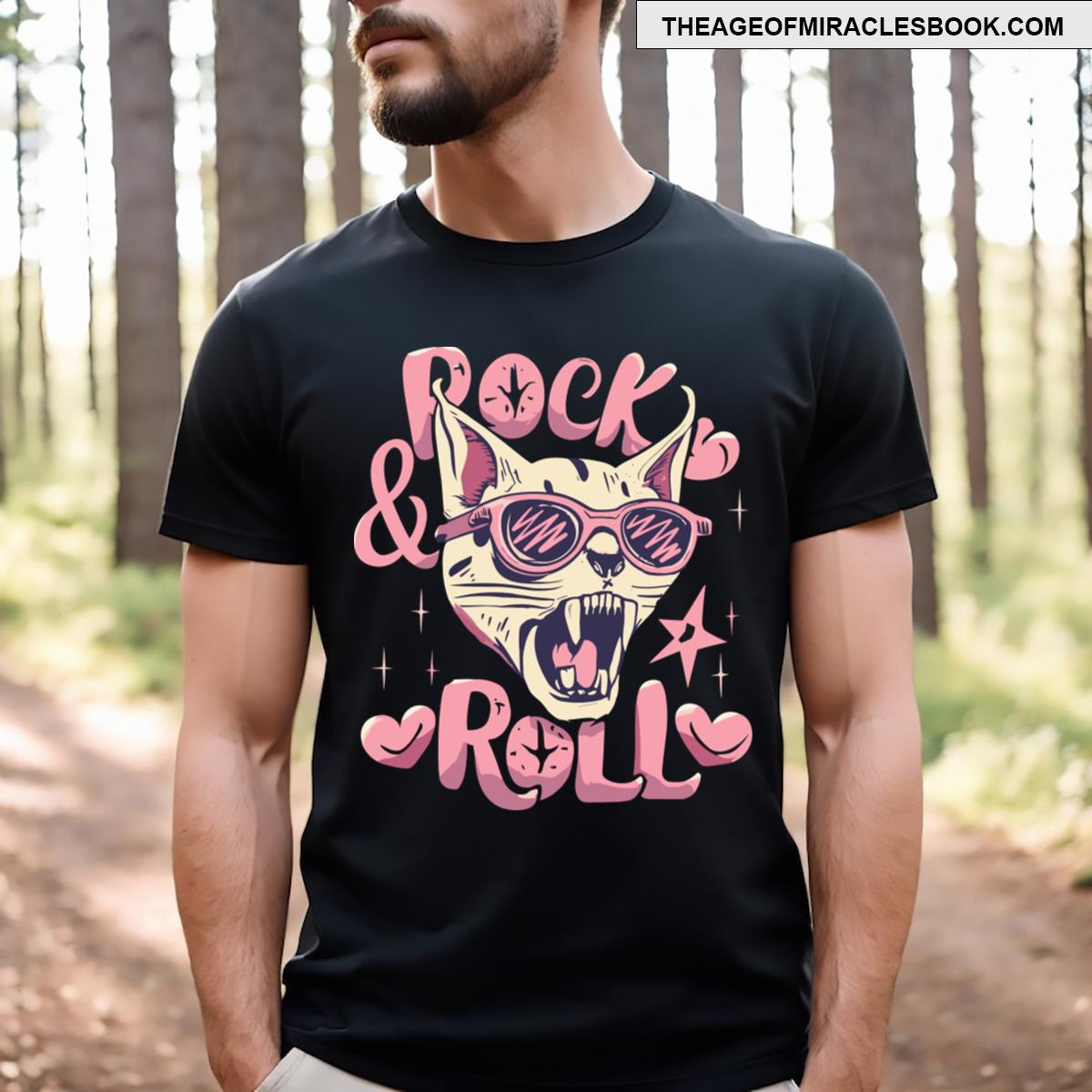 Rock And Roll Pinky Cat T-shirt