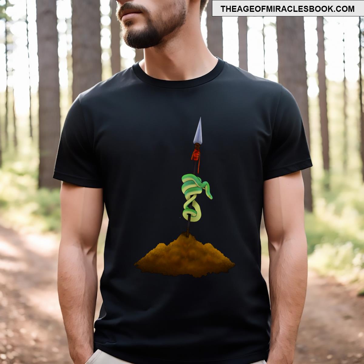 Snake Coiled On Spear T-shirt