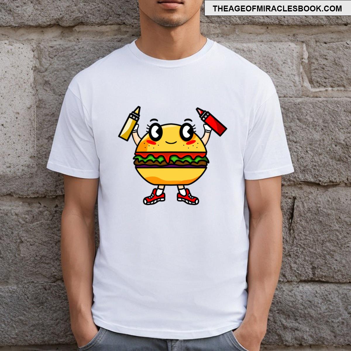Eat Me Hamburger Illustration T-shirt