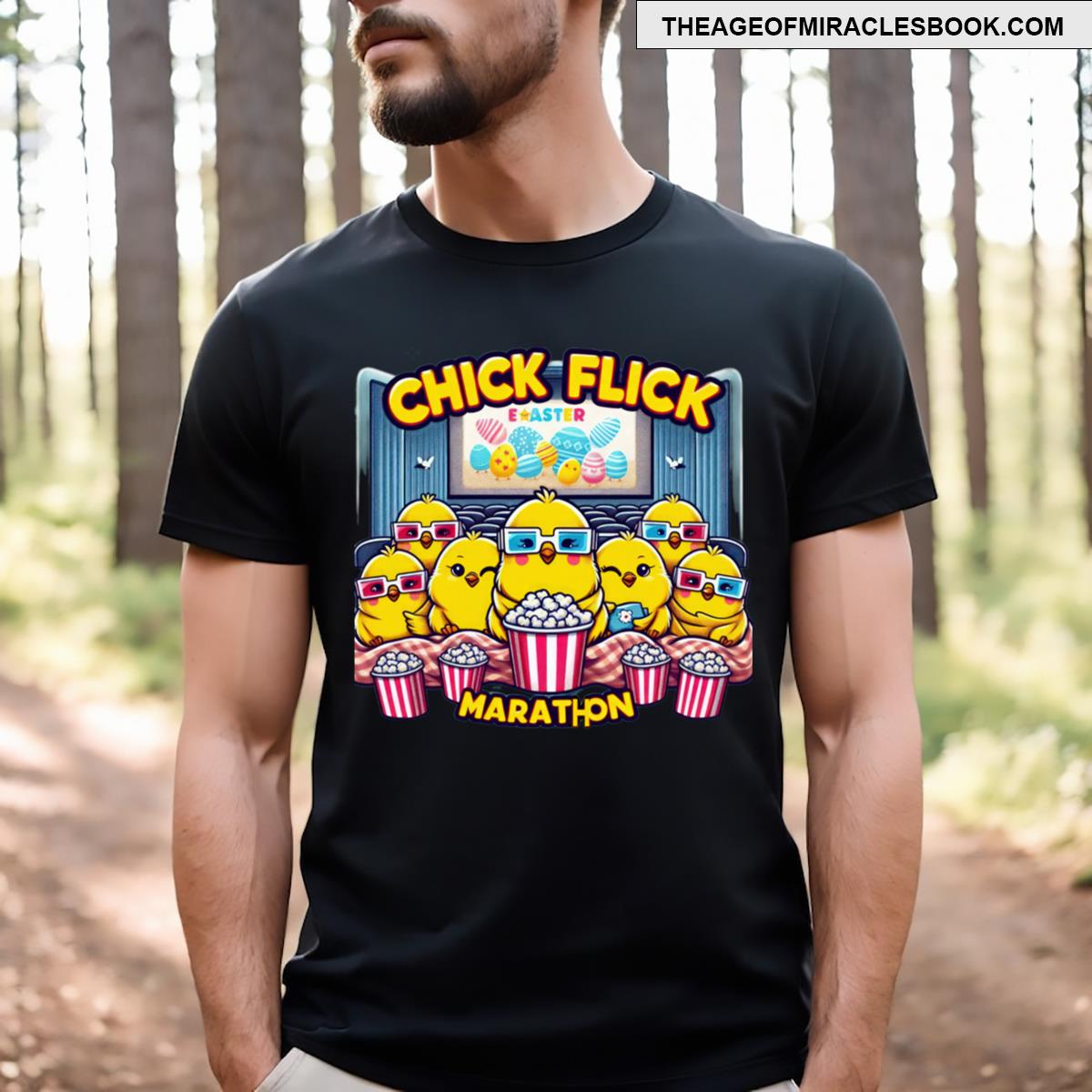 Chick Chick Flick Marathon Easter Funny Animals T-shirt