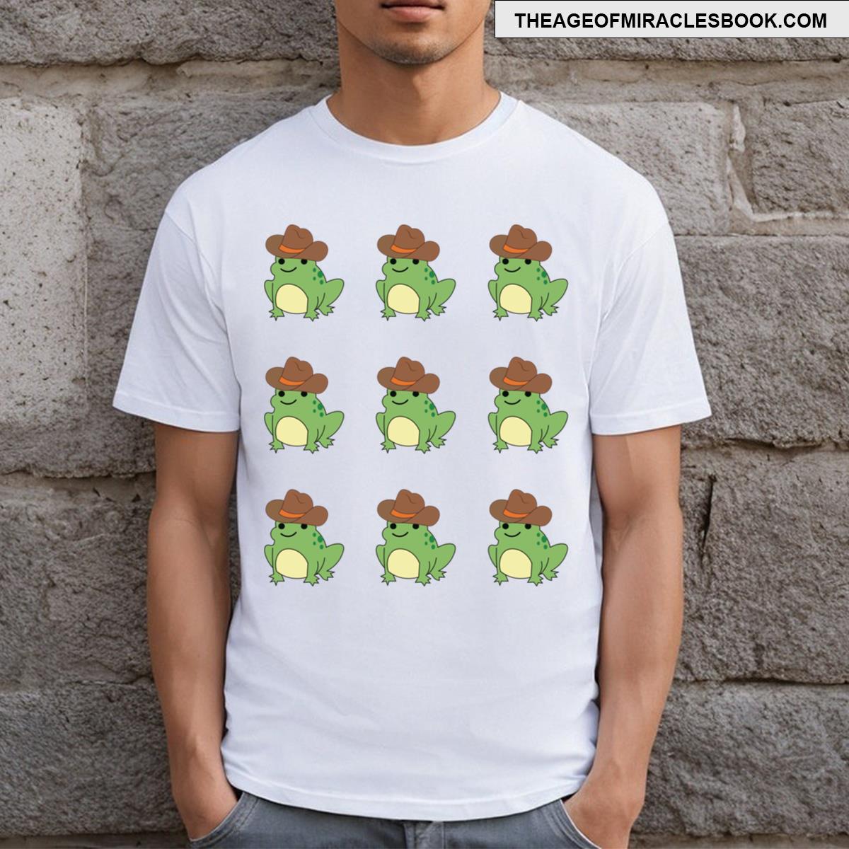 Cute Western Green Doodle Frog Pack T-shirt