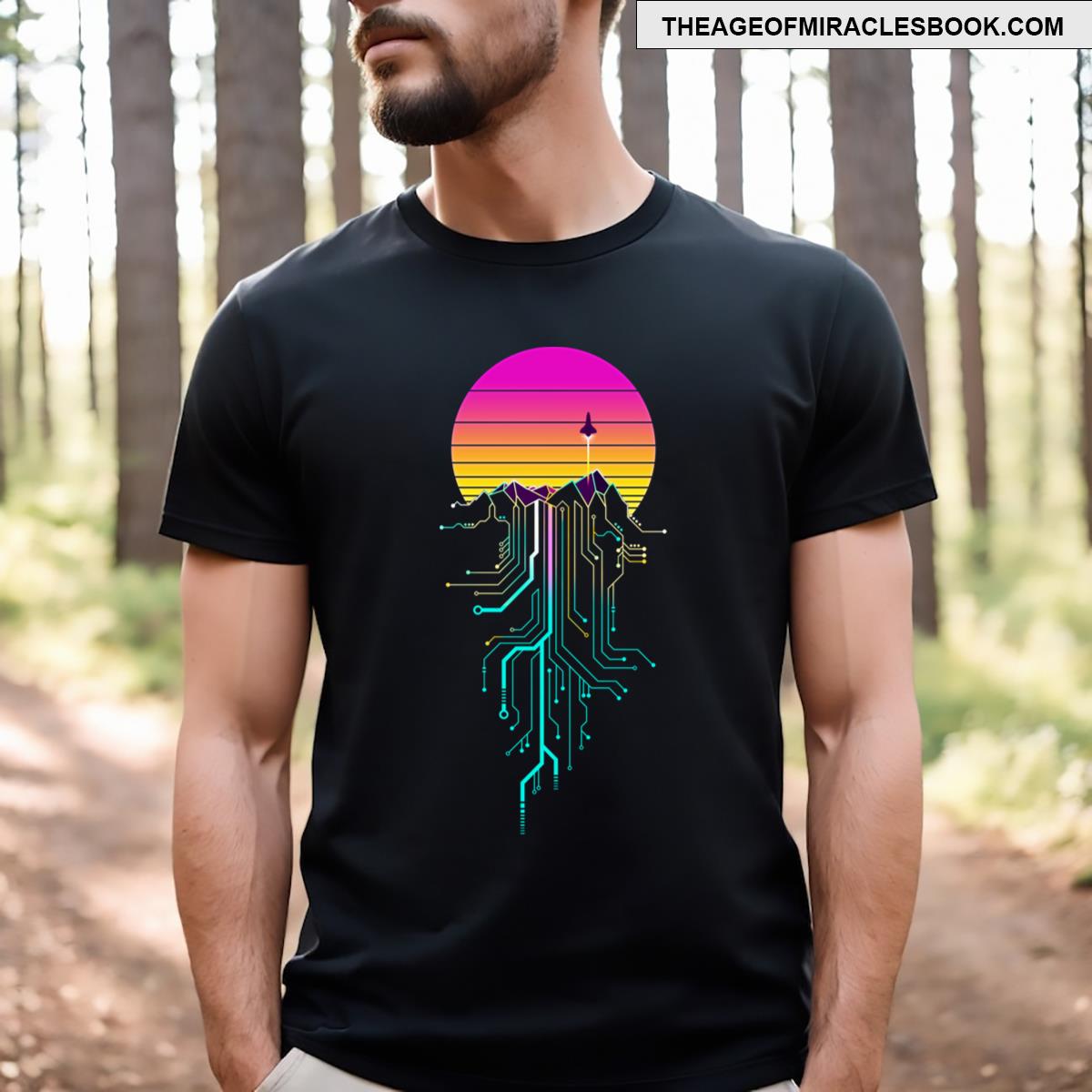 Synth Mountain Sunrise T-shirt