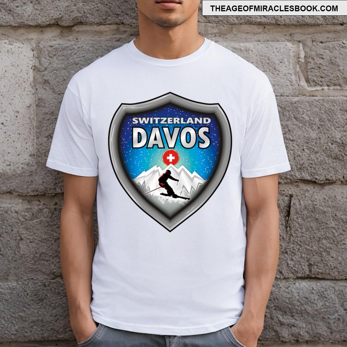 Davos Switzerland Ski Emblem T-shirt