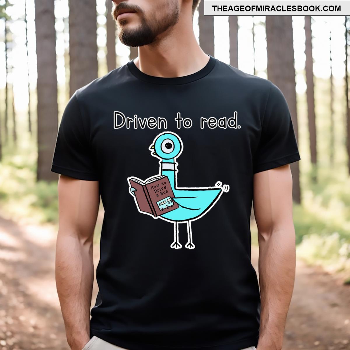 Driven To Read Pigeon Library Reading Books Reader T-shirt