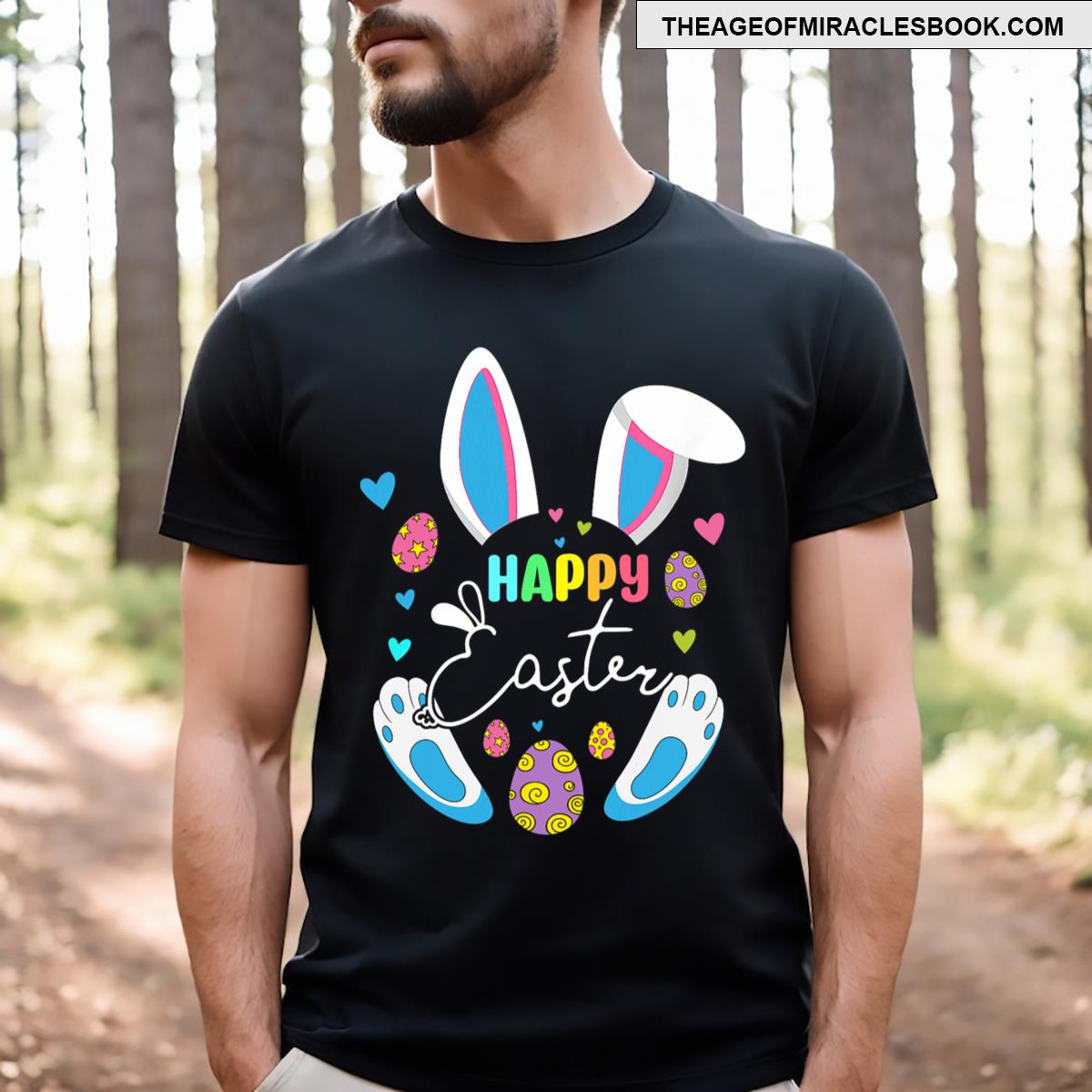 Happy Easter Bunny Rabbit Face Funny Easter Day Girls T-shirt