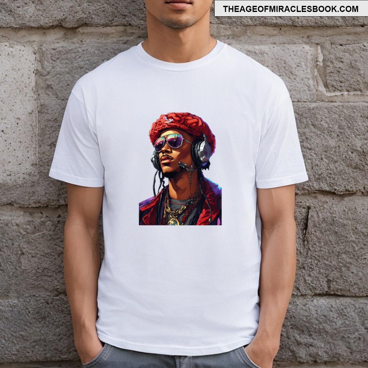 Men Red Scarf T-shirt