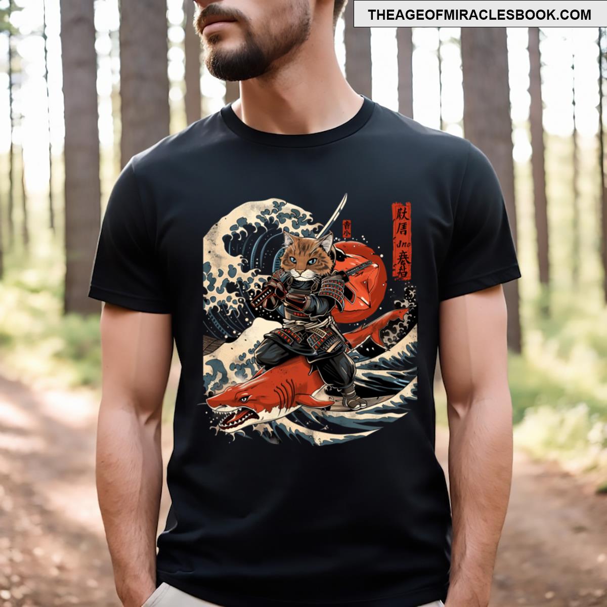 Superhero Cat Riding The Sky T-shirt