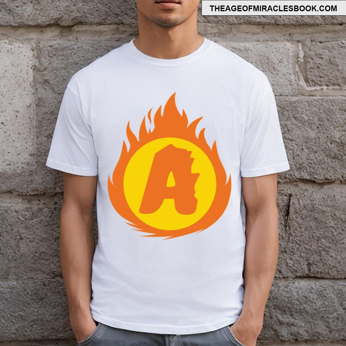 Superhero Letter A Fire Insignia T-shirt