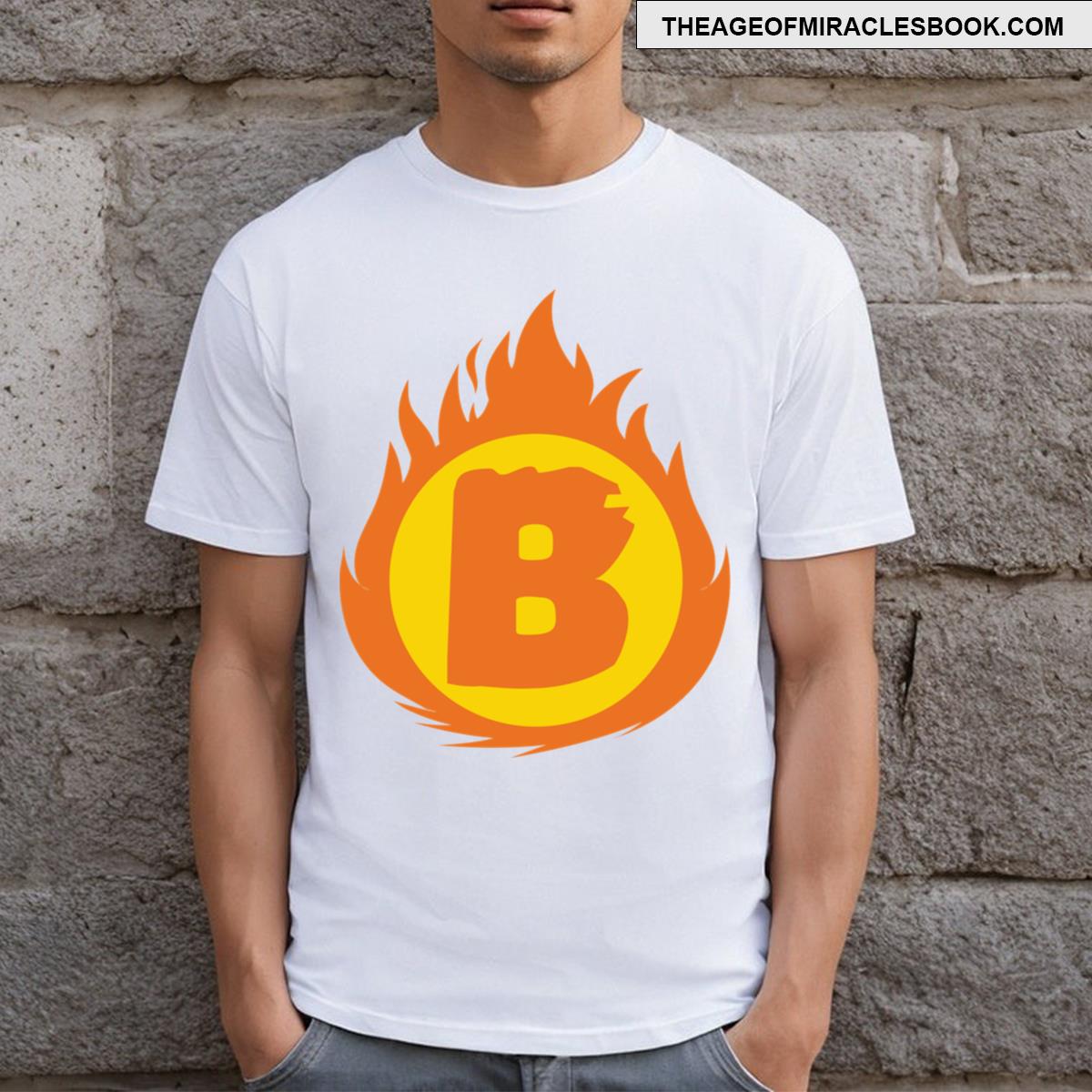 Superhero Letter B Fire Insignia T-shirt