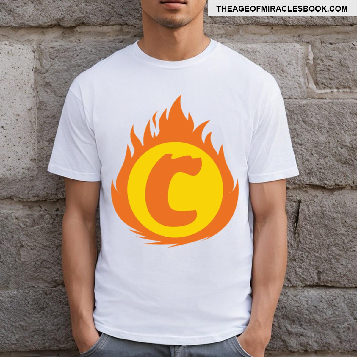 Superhero Letter C Fire Insignia T-shirt