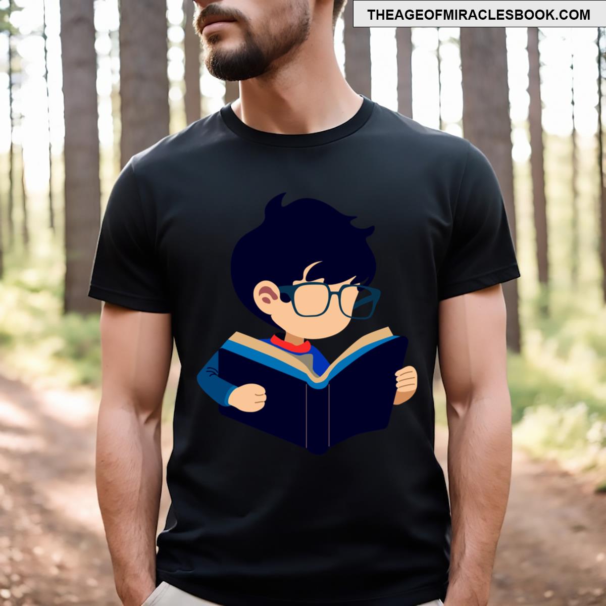 Bookworm Bliss Character Reading Vector Art Collection T-shirt