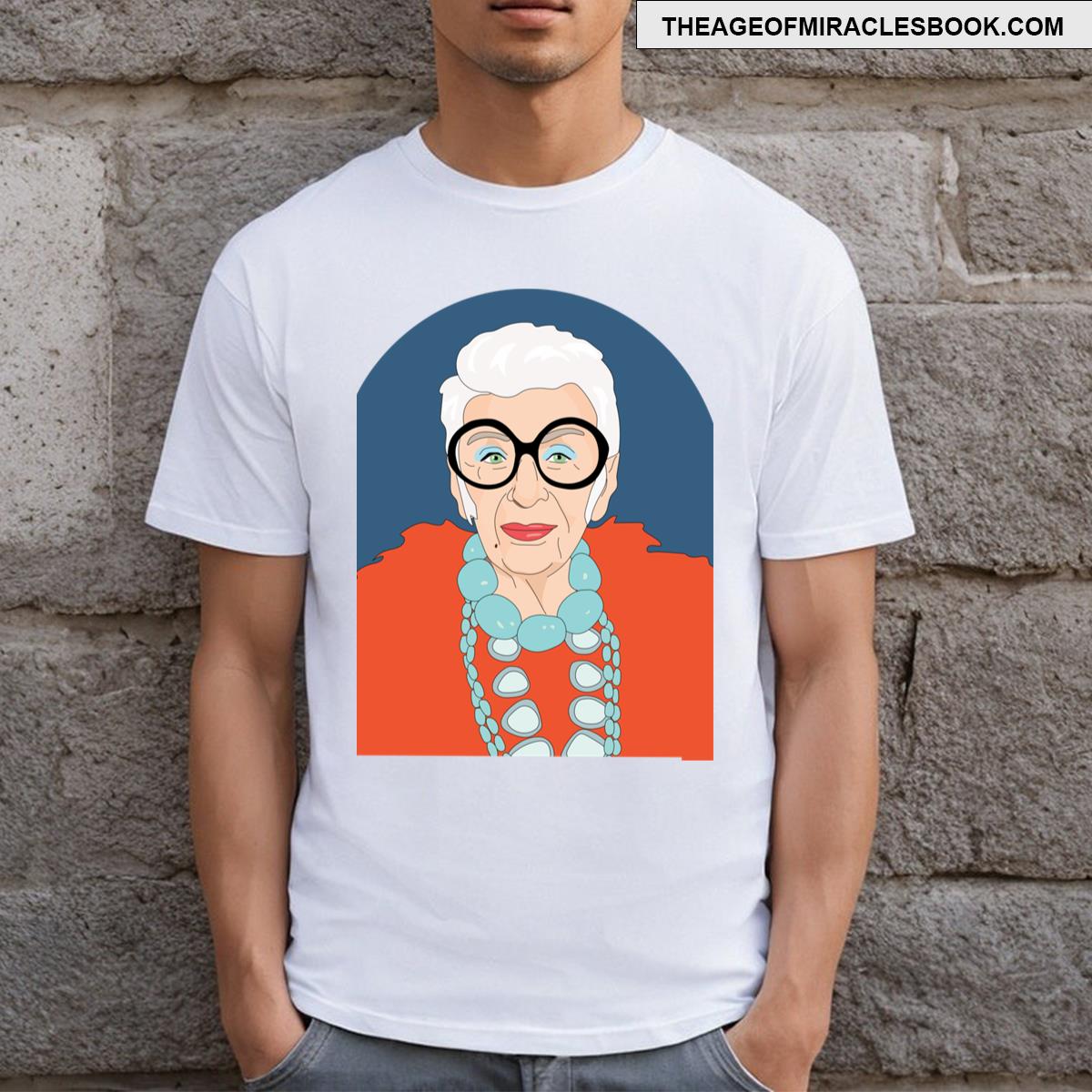 Iris Apfel Portrait Orange Coat T-shirt