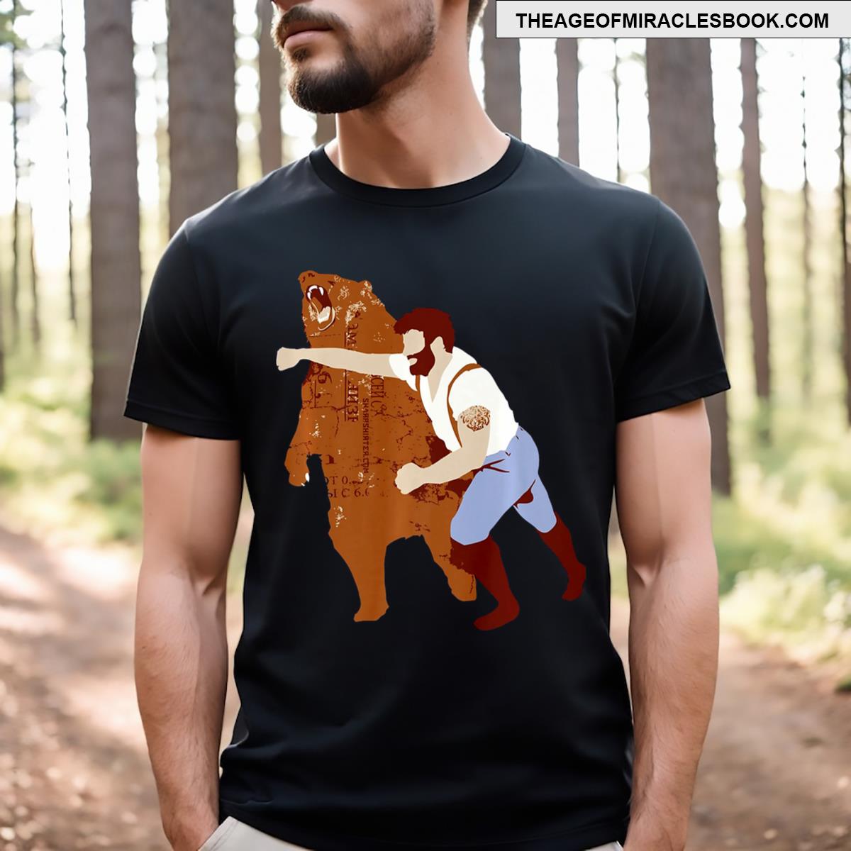 Guy Punching Bear T-shirt