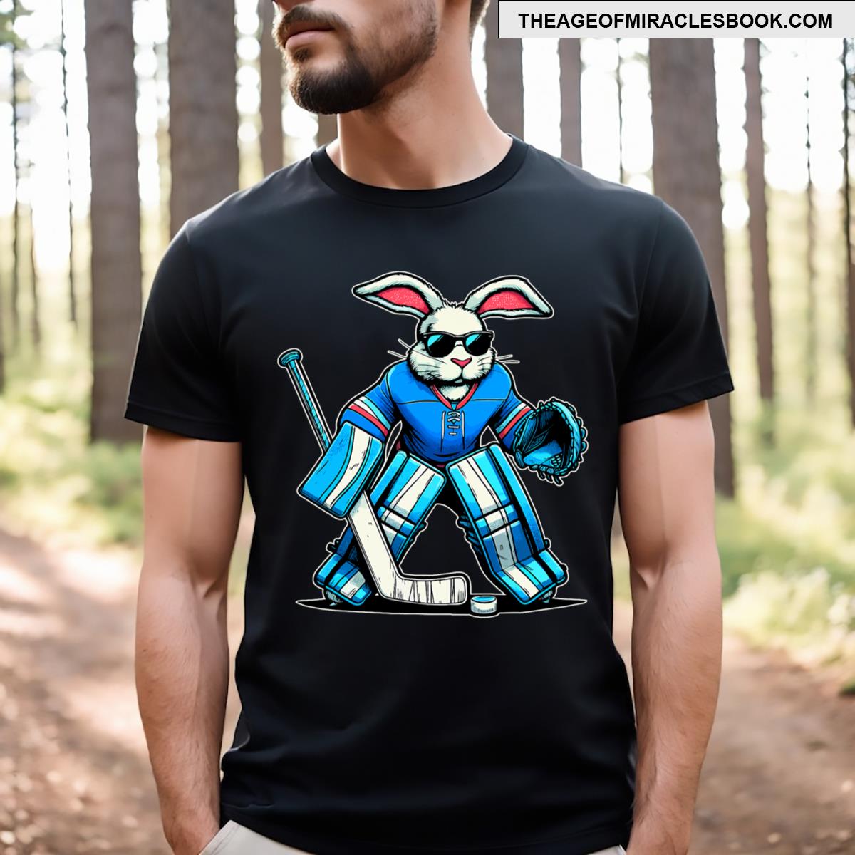 Hockey Goalie Easter Bunny Eggs T-shirt