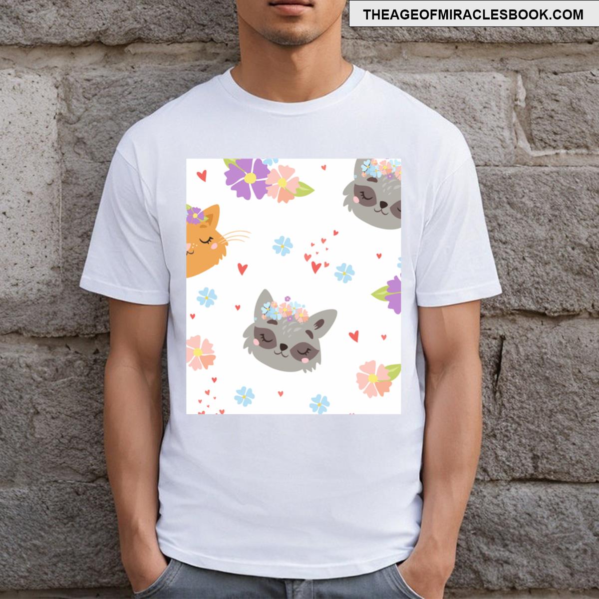Adorable Animal Faces Galore Cute Pattern T-shirt