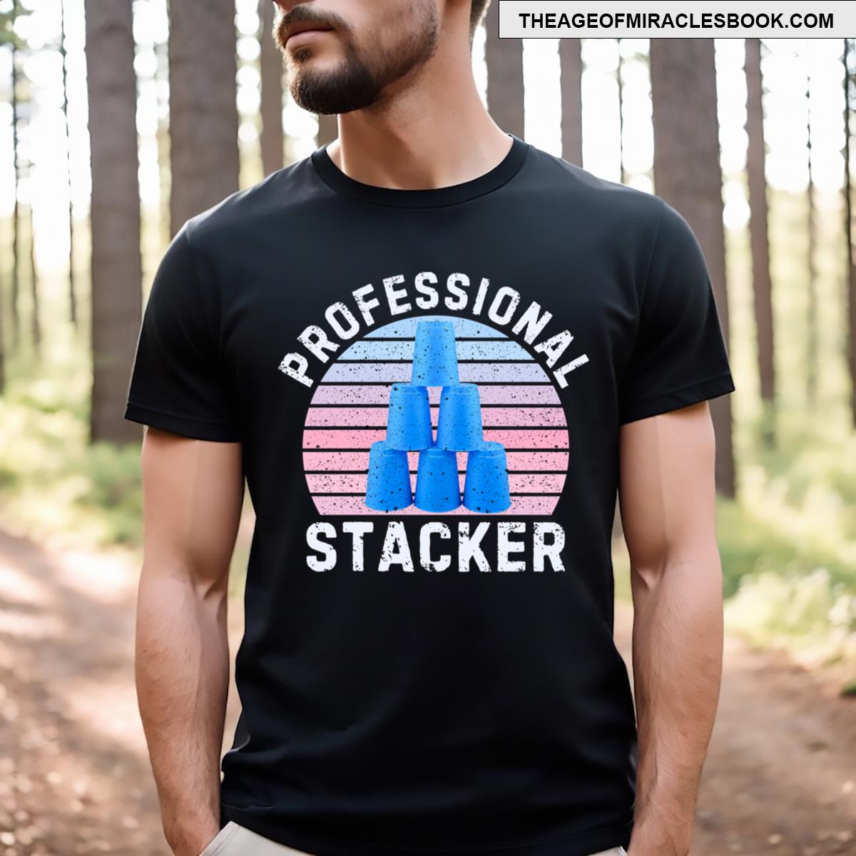 Professional Stacker Vintage Retro Cup Stacking Game T-shirt