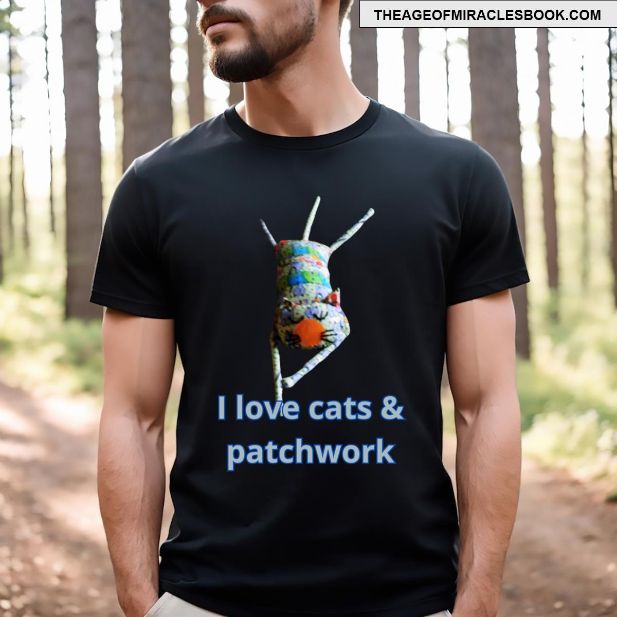 Funny Patchwork Cat Pillow T-shirt