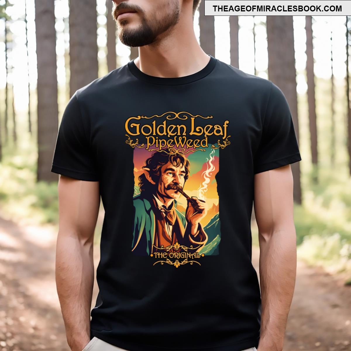 Golden Leaf Pipe Weed T-shirt