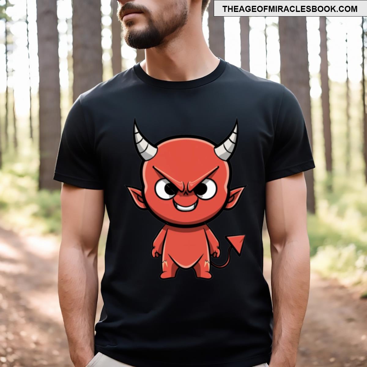 Chibi Little Devil Funny Red Demon Retro Devil From Hell T-shirt