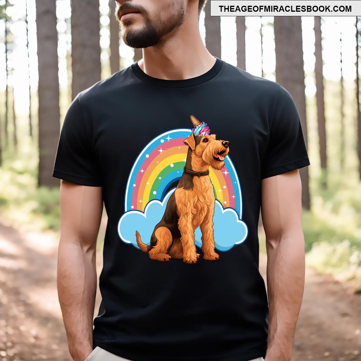 Funny Unicorn Airedale Terrier T-shirt
