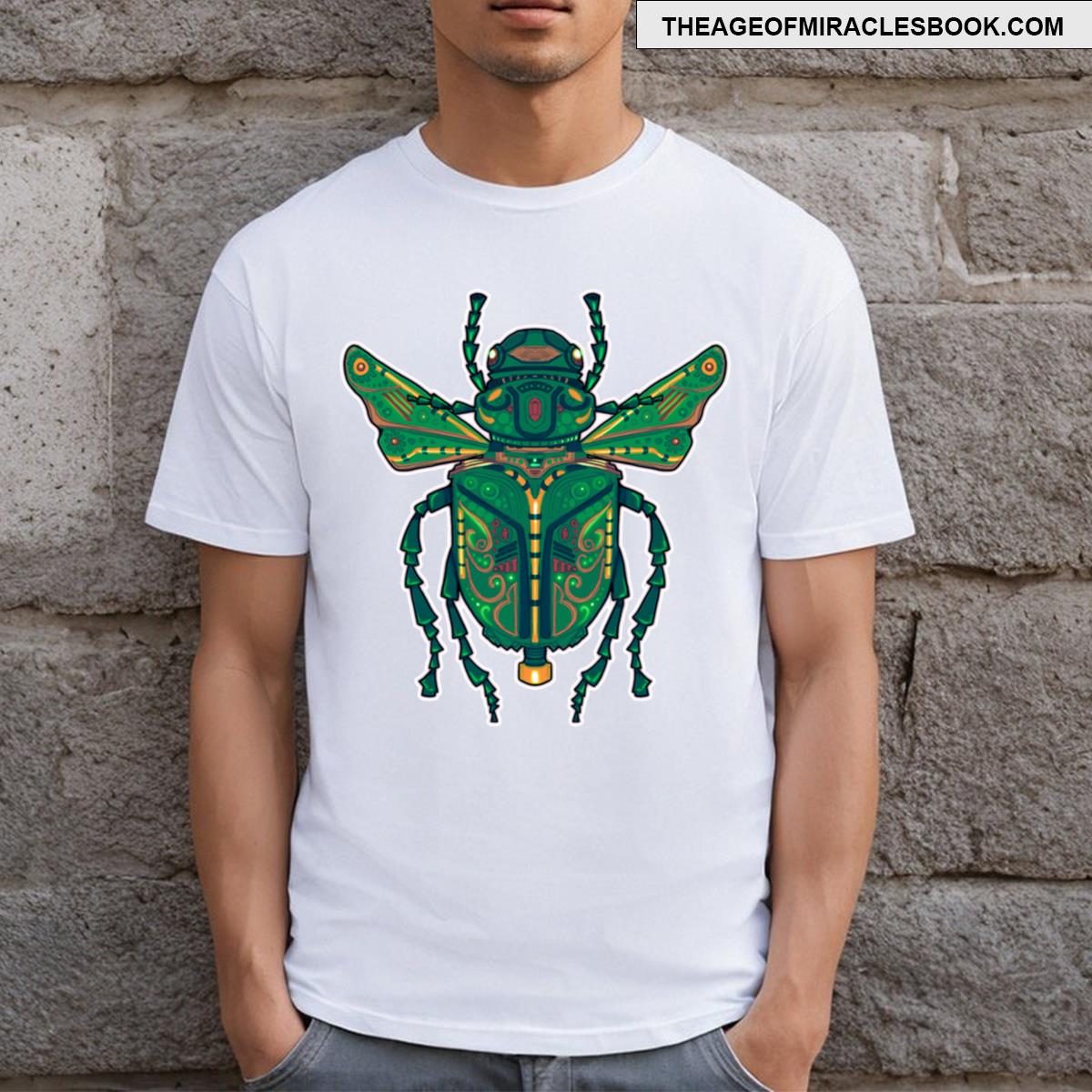 Geo Beetle Bright Green T-shirt