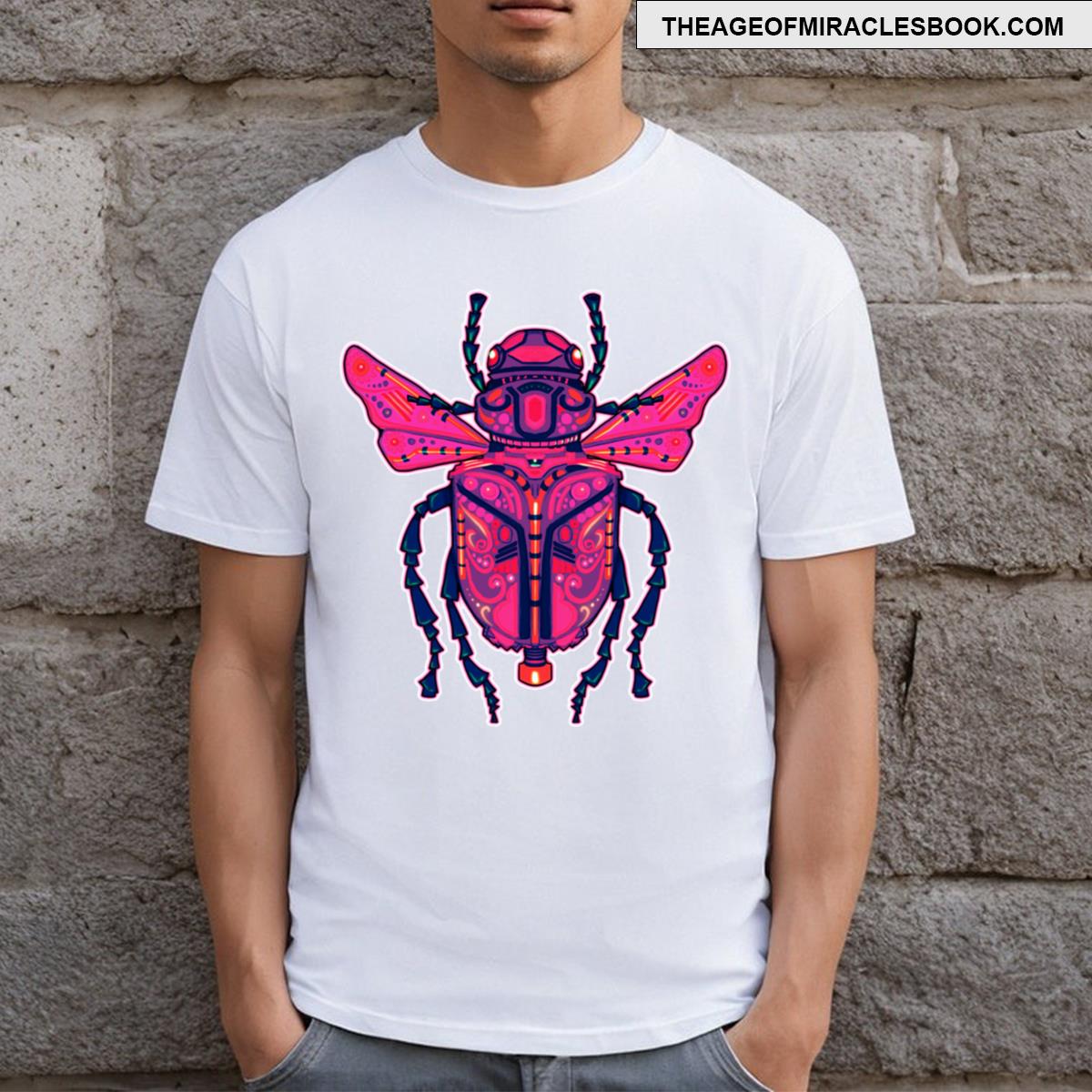 Geo Beetle Hot Pink T-shirt
