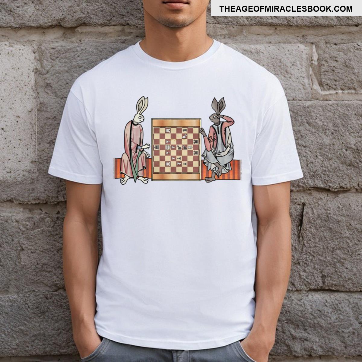 Medieval Rabbits Playing Chess T-shirt