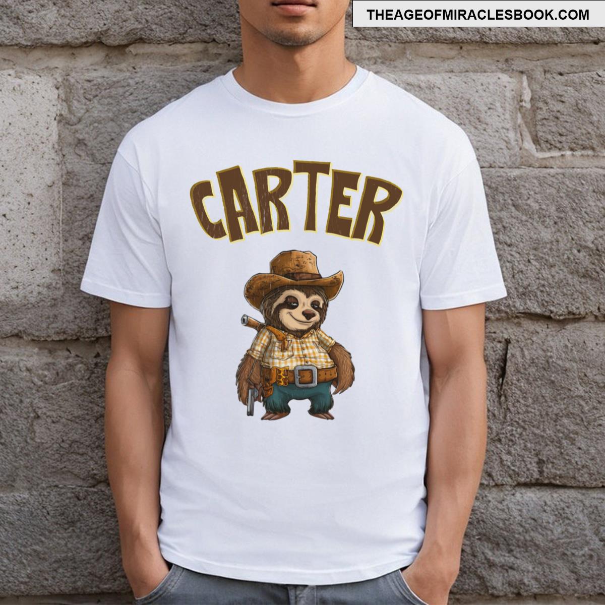 Cowboy Sloth Carter Funny T-shirt