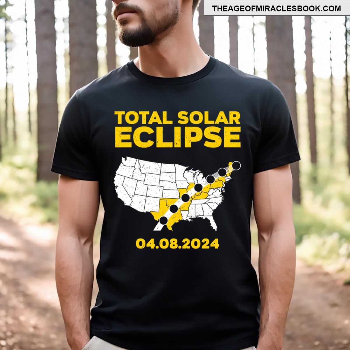 Solar Eclipse 2024 Design For Men 2024 Solar Eclipse T-shirt