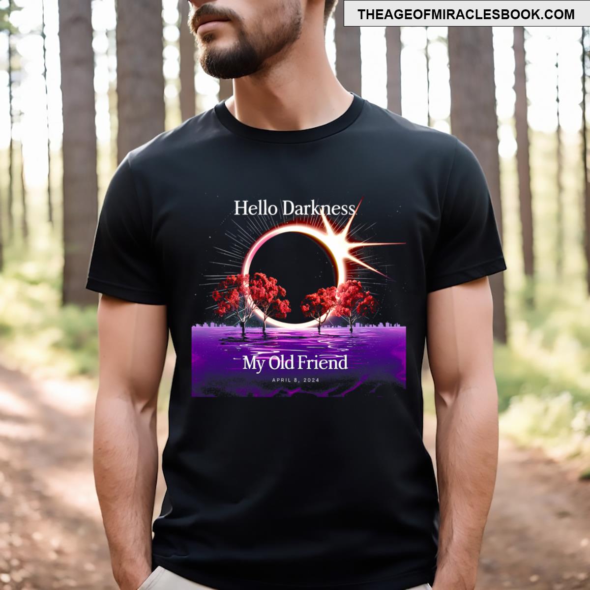 Hello Darkness Funny Solar Eclipse 2024 April 8 Men T-shirt