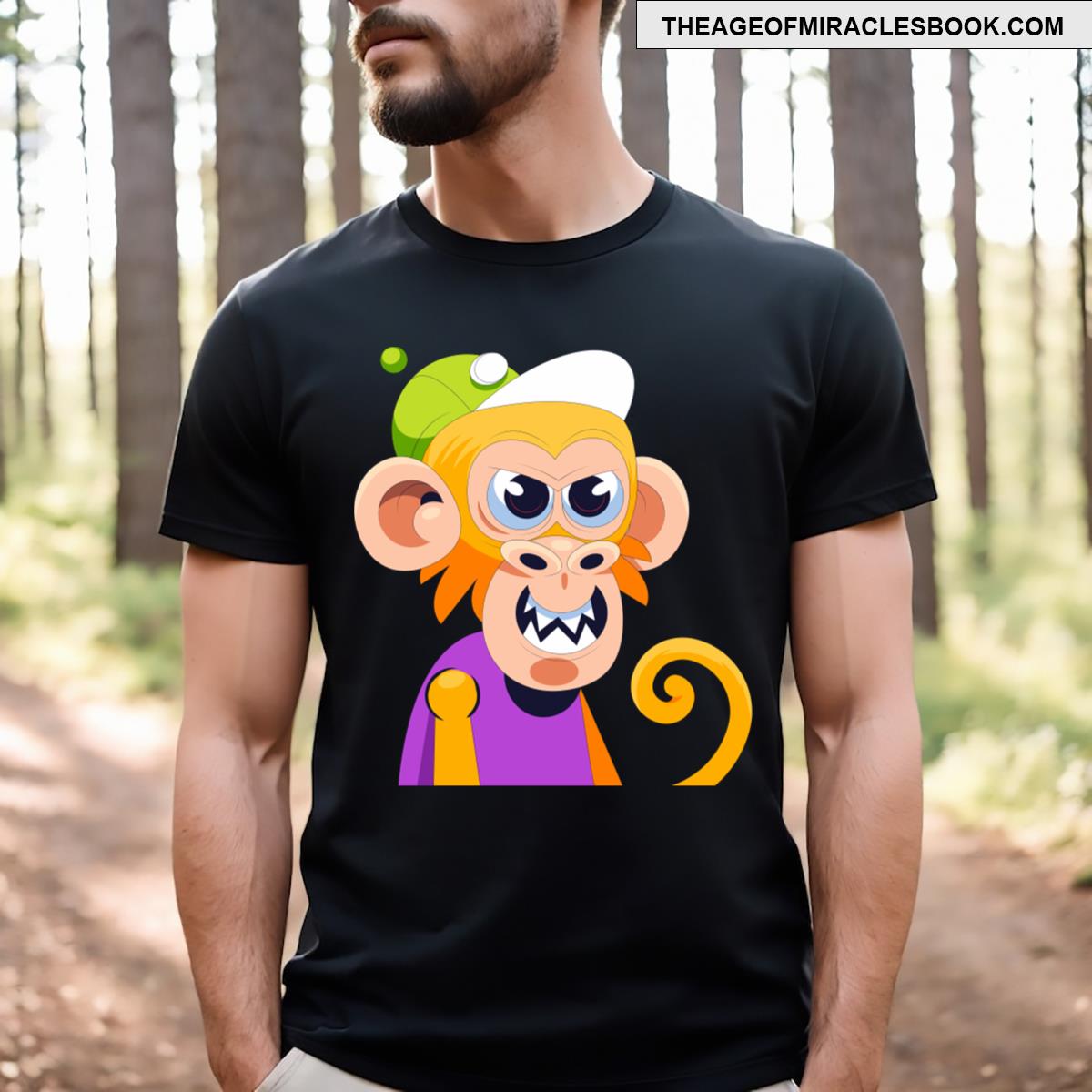 Monkey Green Hat T-shirt