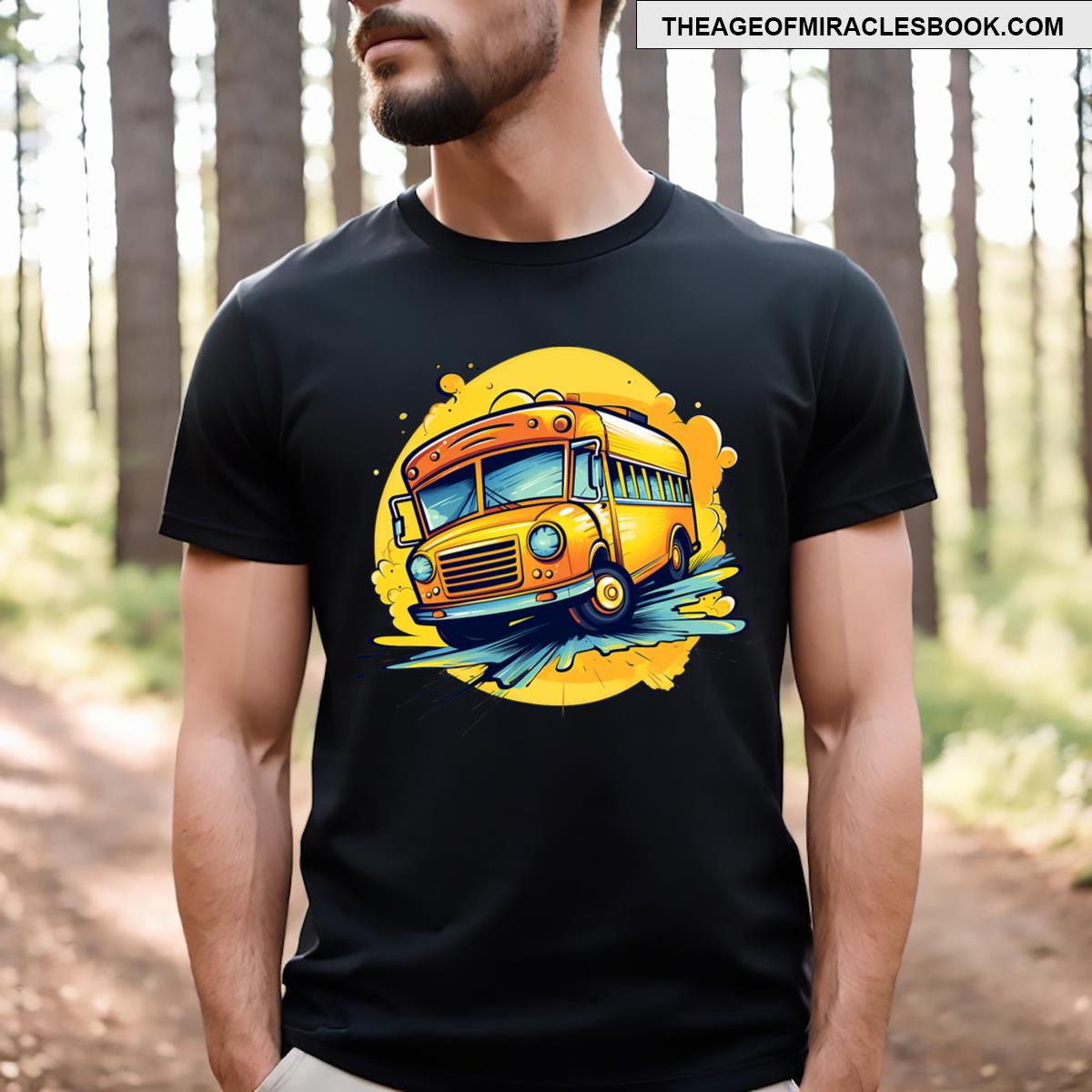 Cartoon School Bus T-shirt