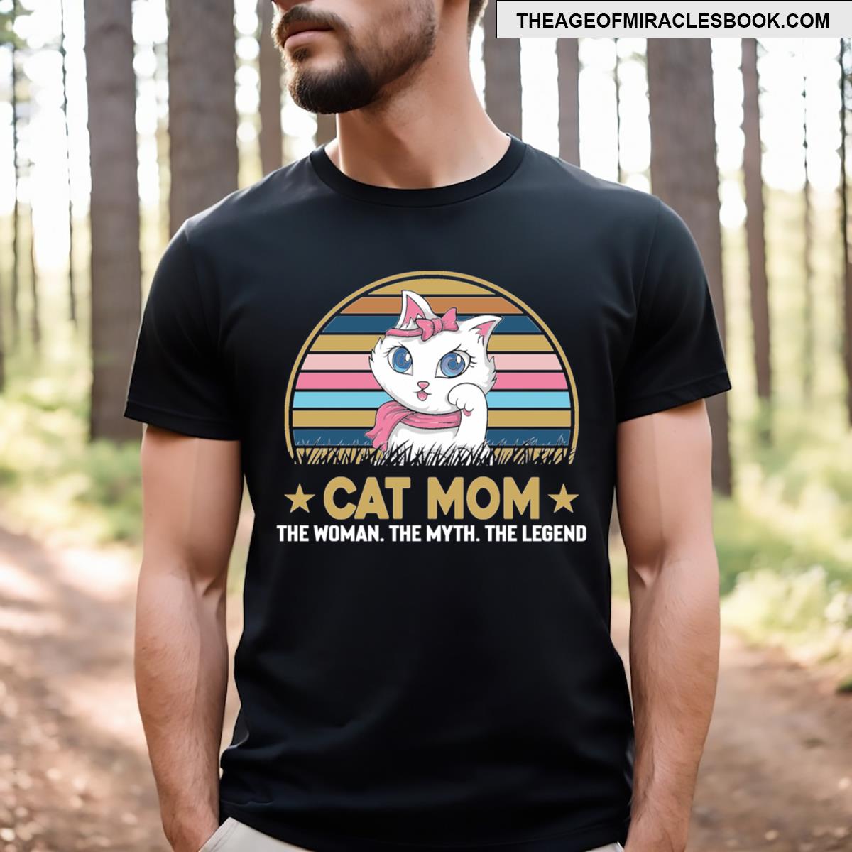Cat Mom Fitted Scoop T-shirt