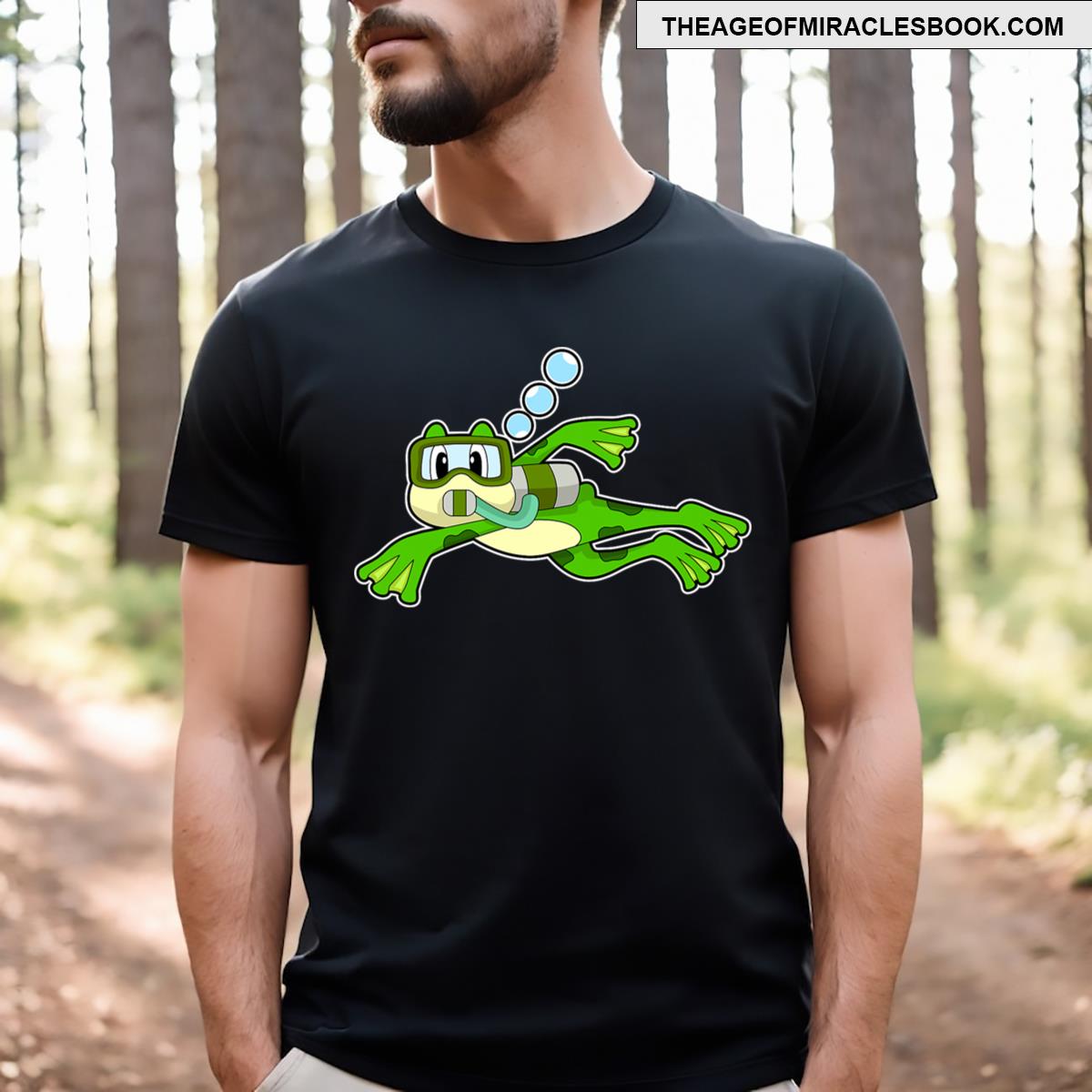Frog Diver Oxygen Bottle Diving T-shirt