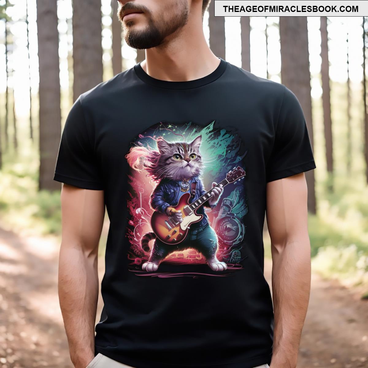 Rock Cat Playing Guitar T-shirt