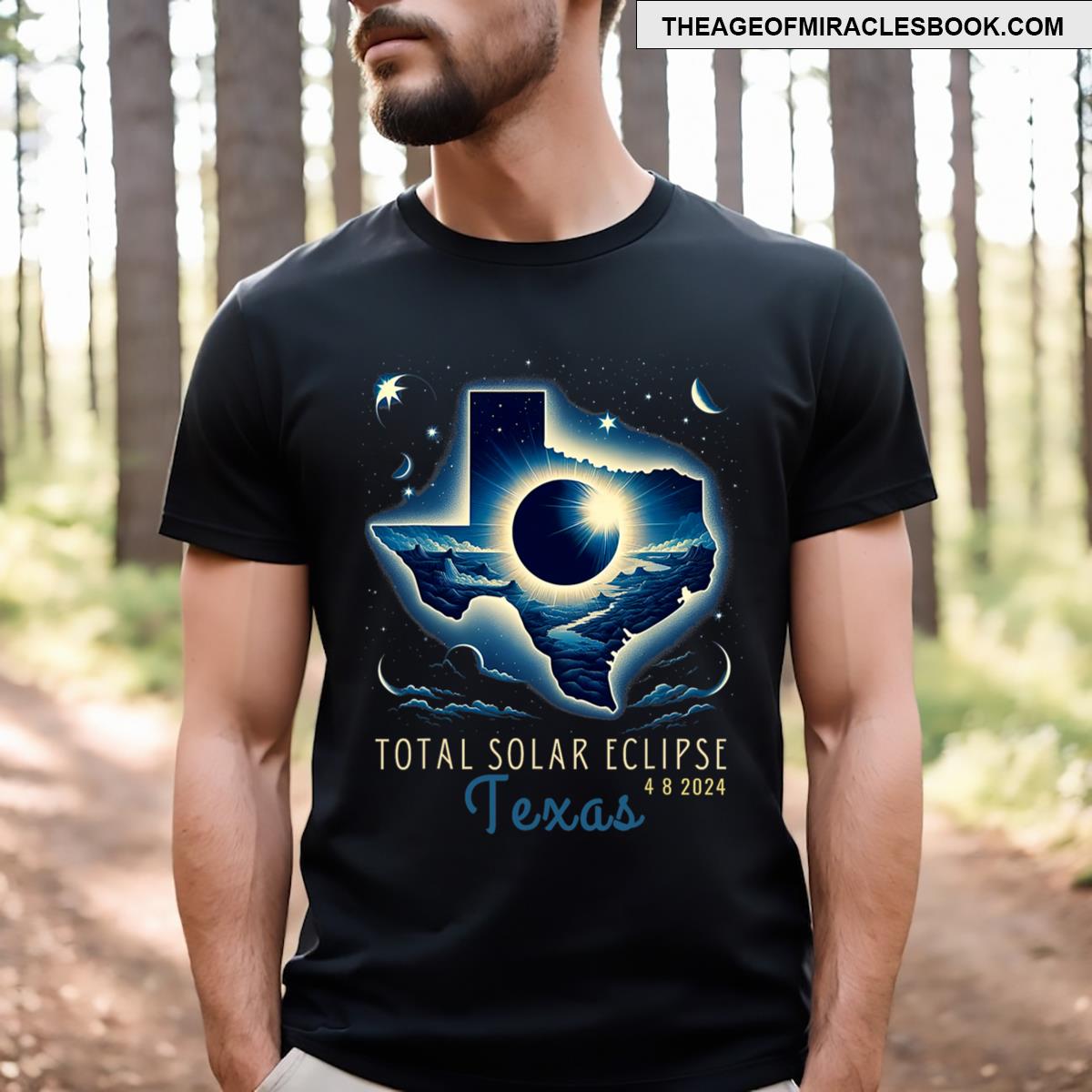 Texas Total Solar Eclipse April 8 2024 Texas Solar Eclipse T-shirt