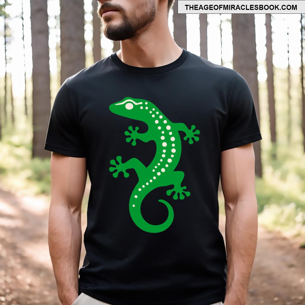 Green Wall Gecko Silhouette T-shirt