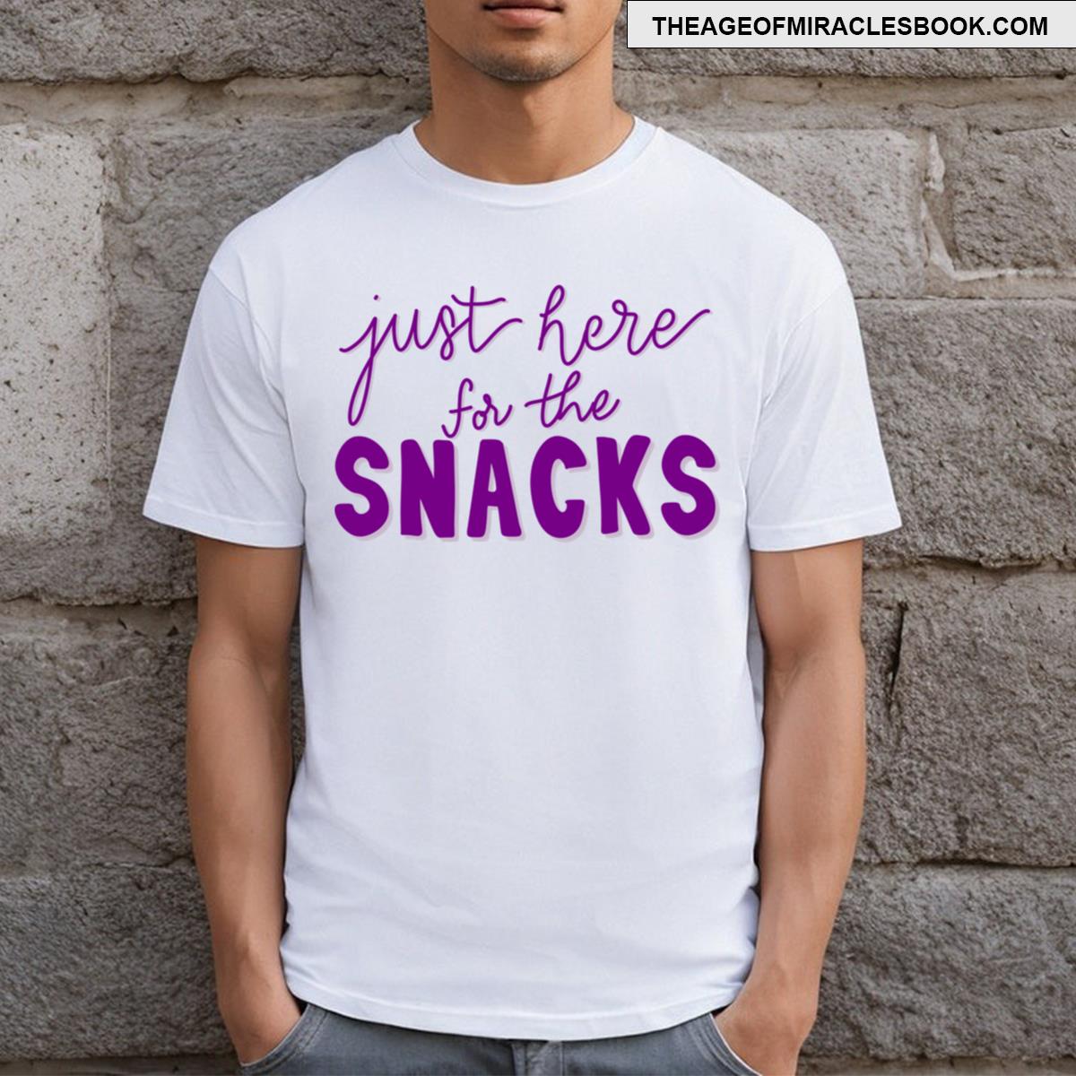 Just Here For The Snacks Purple T-shirt
