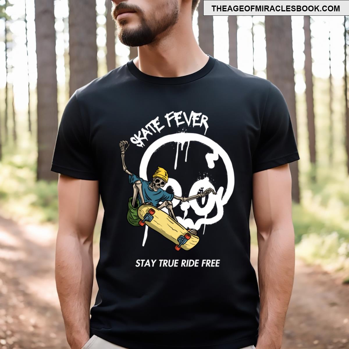 Skeleton Skater Skateboarding T-shirt