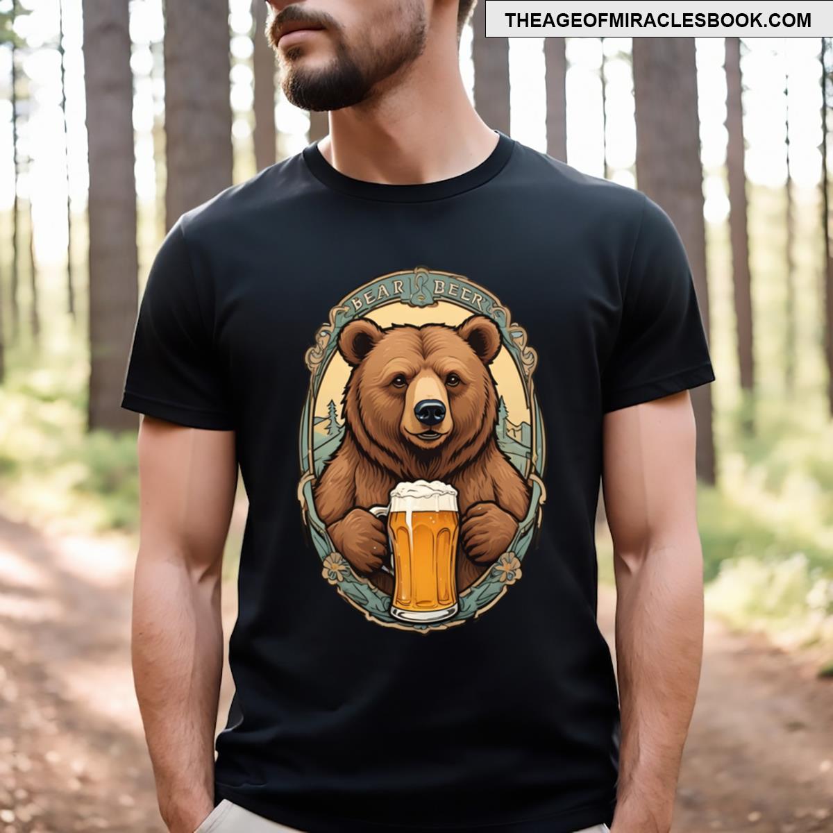Bear Beer Sticker T-shirt