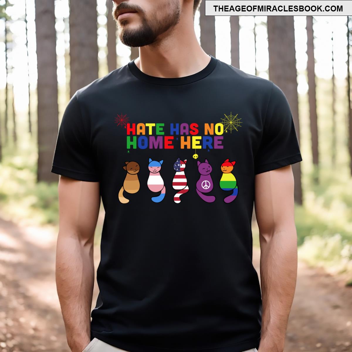 Cat Lgbt Hate Has No Home Here T-shirt