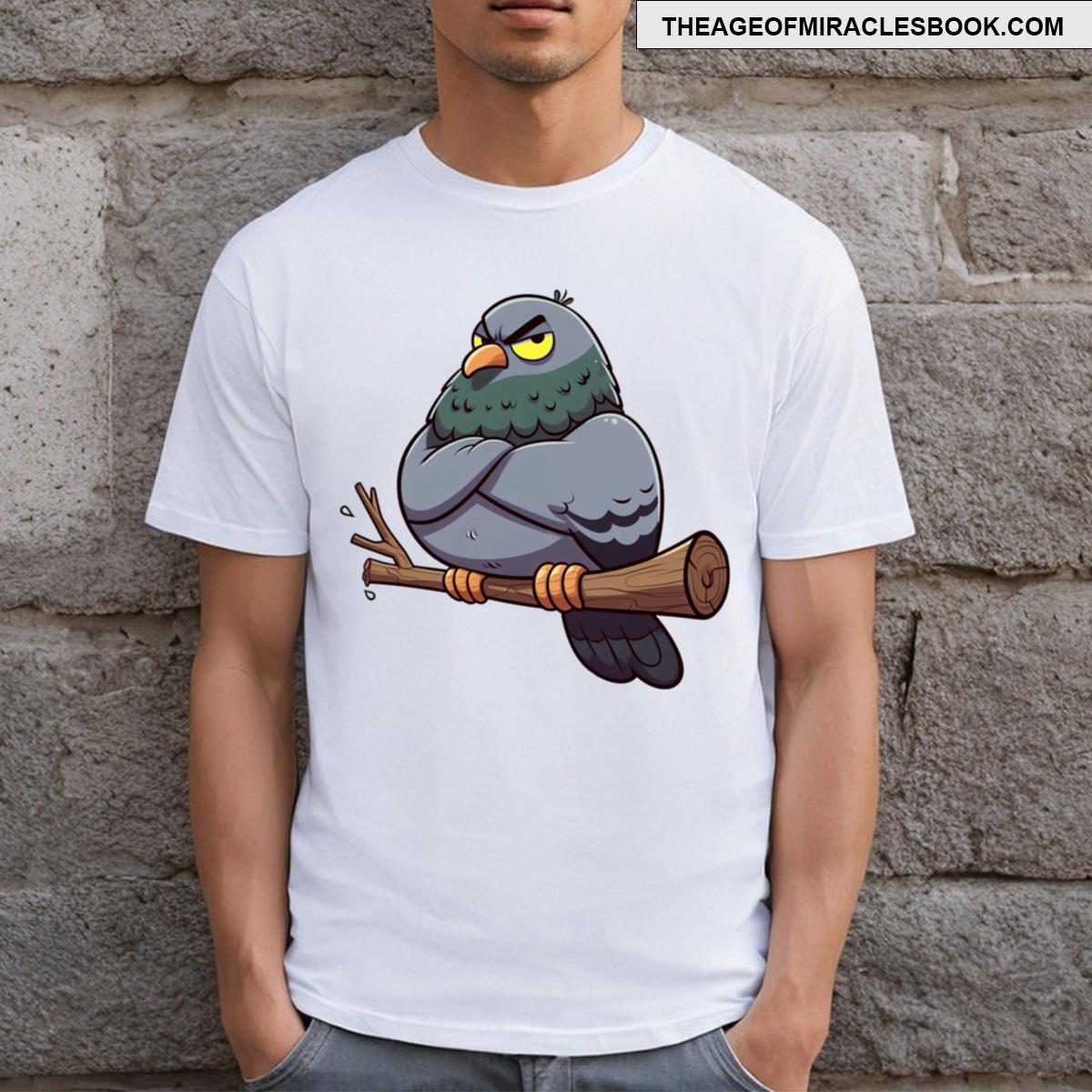 Dangerous Pigeon Cartoon T-shirt