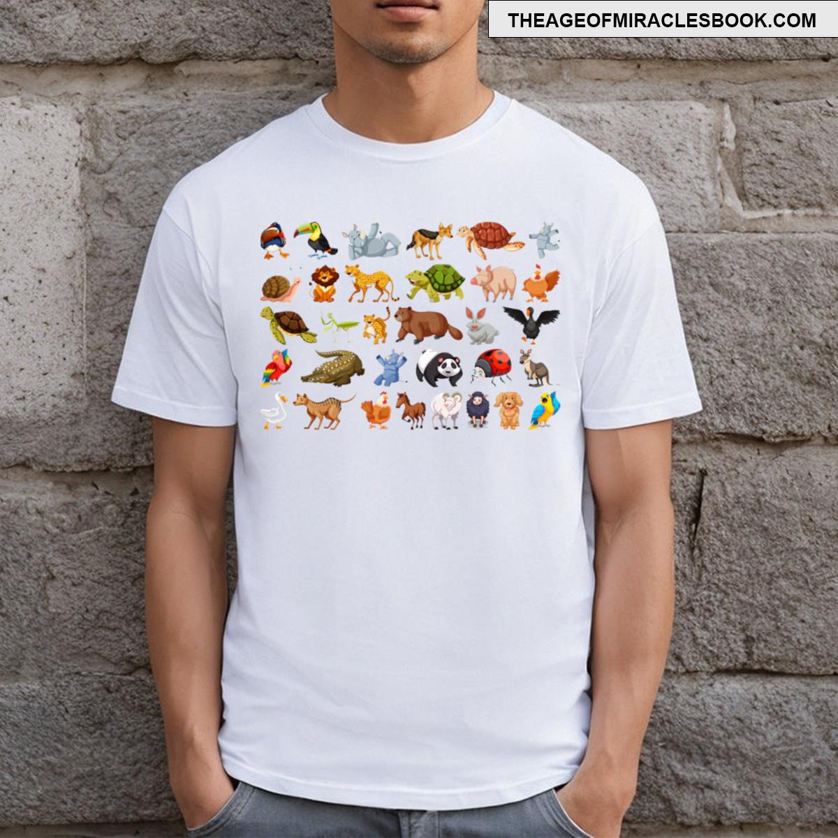 Funny Animal Pack Sticker T-shirt