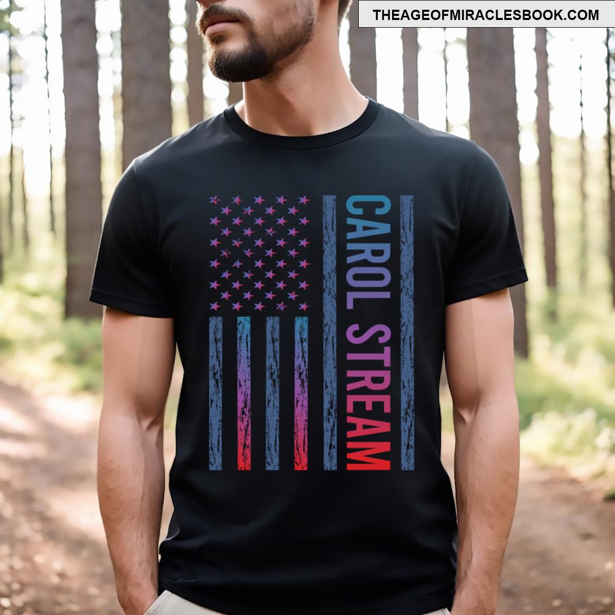 Blue Red Flag Carol Stream T-shirt
